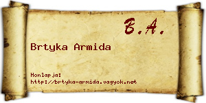 Brtyka Armida névjegykártya